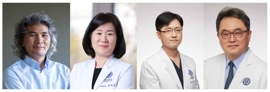 이번연구를 수행한 공동연구진. 이창준 IBS 단장, 윤미진 세브란스병원 교수, 강석구 세브란스병원 교수, 장종희 세브란스 병원 교수.[IBS 제공]