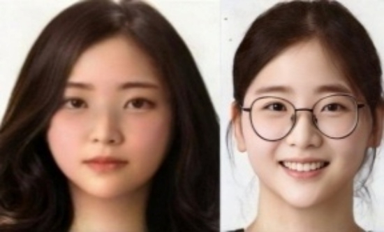누리꾼이 포토샵으로 보정한 살인 피의자 정유정. [온라인커뮤니티]
