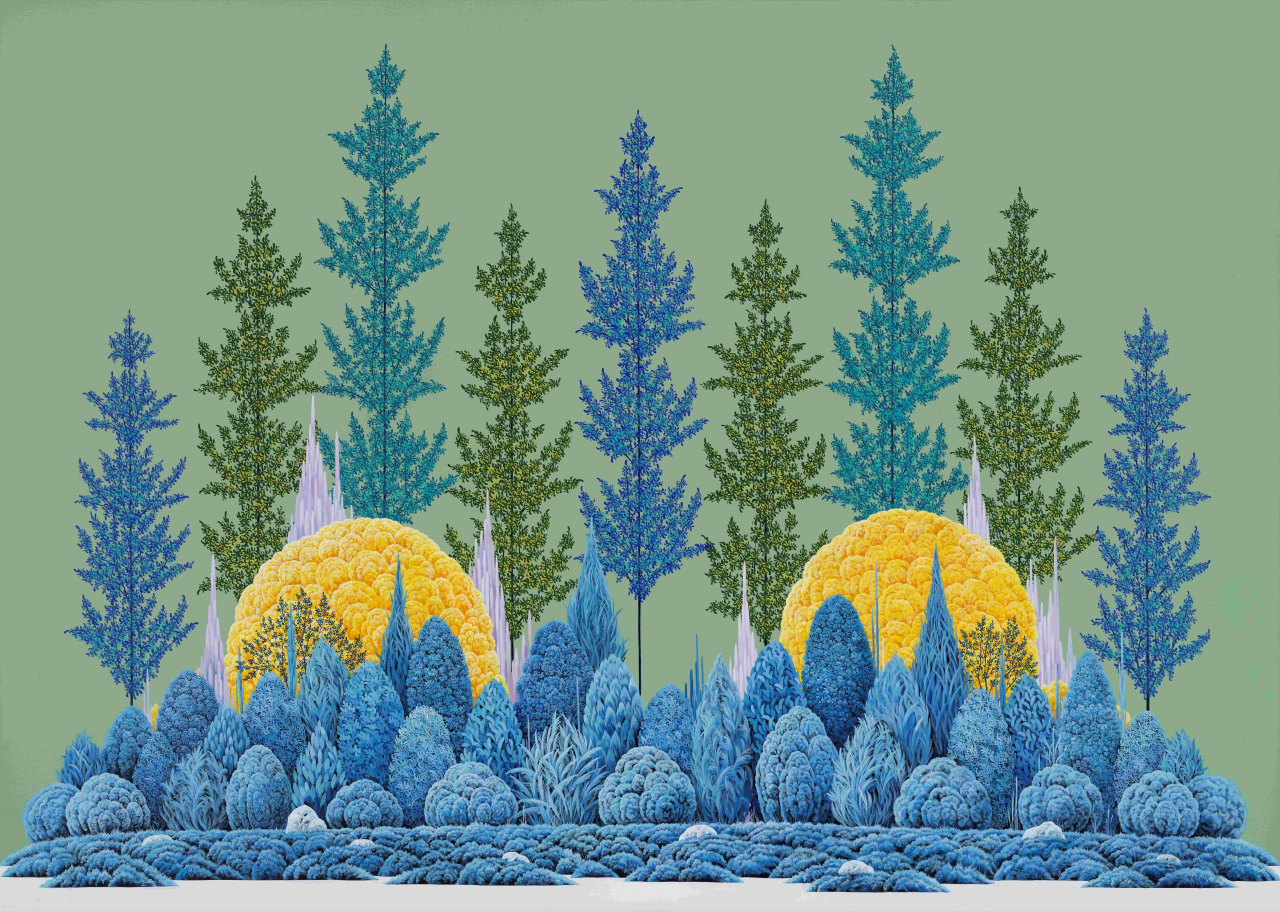 정영환, Mindscape, 캔버스에 아크릴, 162.1x227.3cm, 2023. [서정아트 서울 제공]