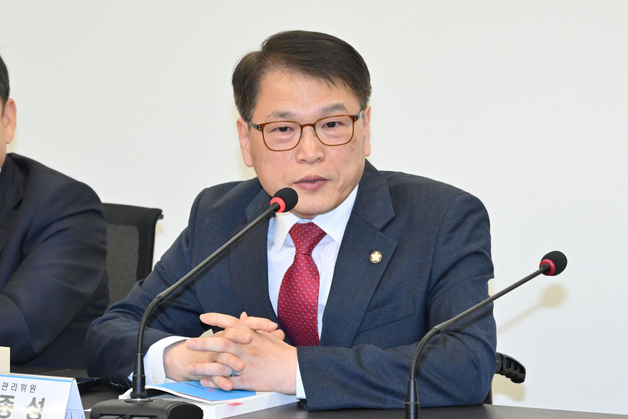 16일 국민의힘 여의도 당사에서 열린 공천관리위원회 1차 회의에서 이종성 위원이 발언하고 있다. [연합]