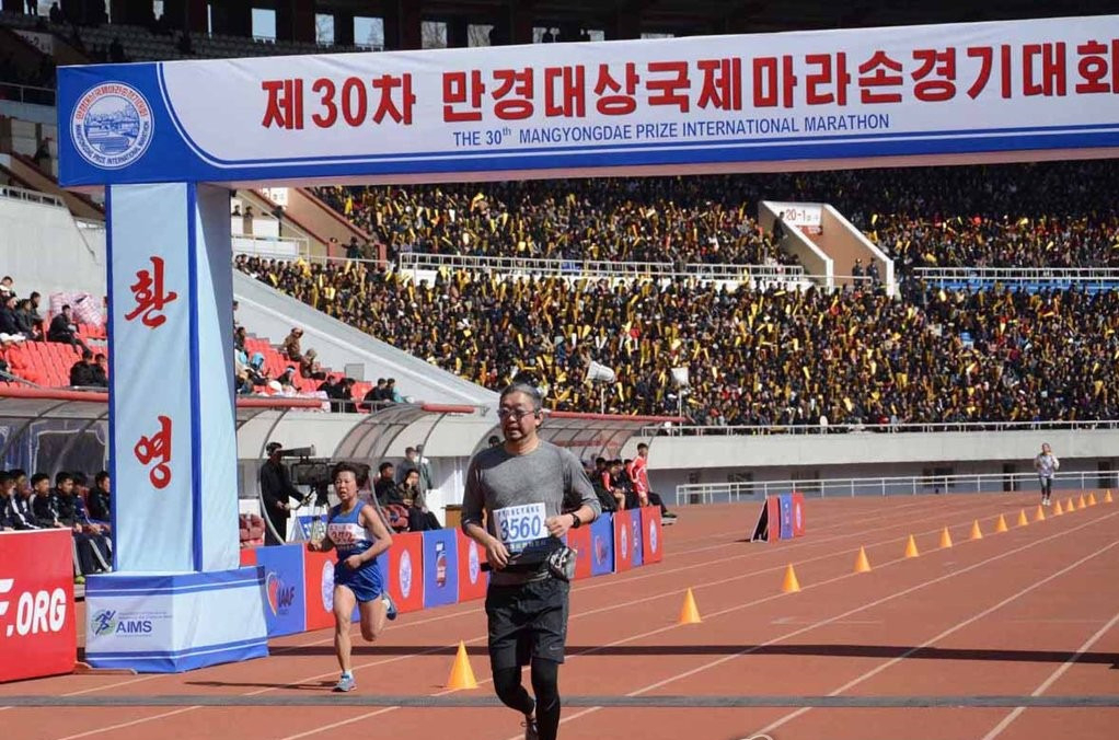 2019년 4월 8일 북한 평양에서 열린 제30차 만경대상 국제마라톤경기대회[연합]