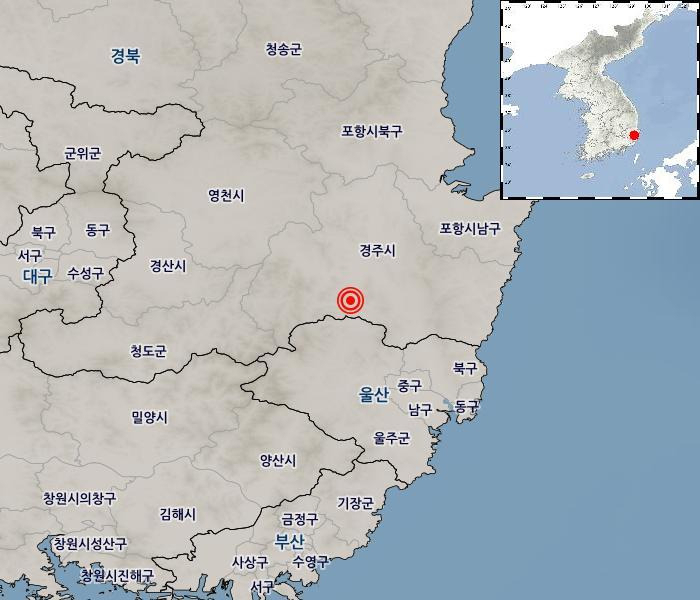 지진 발생위치.[기상청 제공]