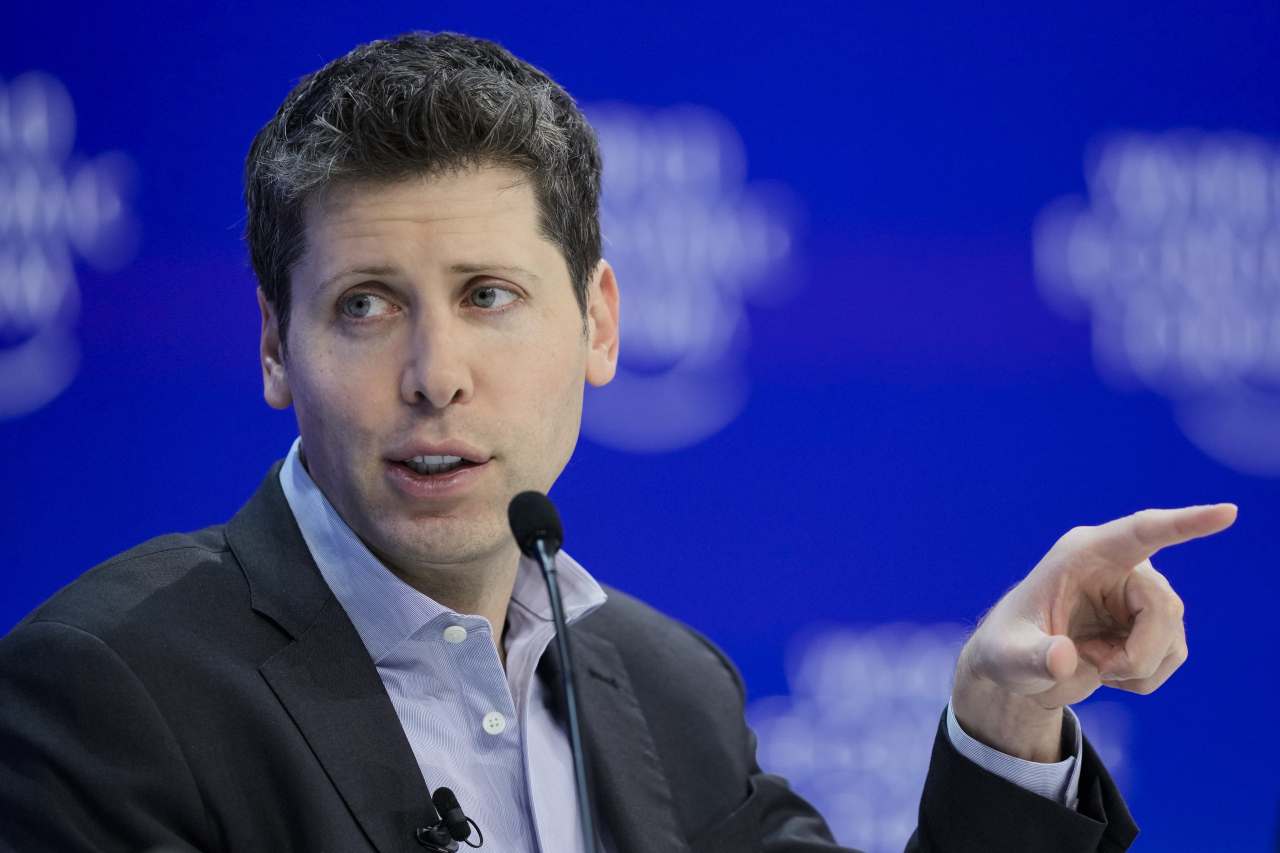 OpenAI CEO Sam Altman participates in the "Technology In a Turbulent World" panel discussion during the annual meeting of the World Economic Forum in Davos, Switzerland, Jan. 18. (AP-Yonhap)