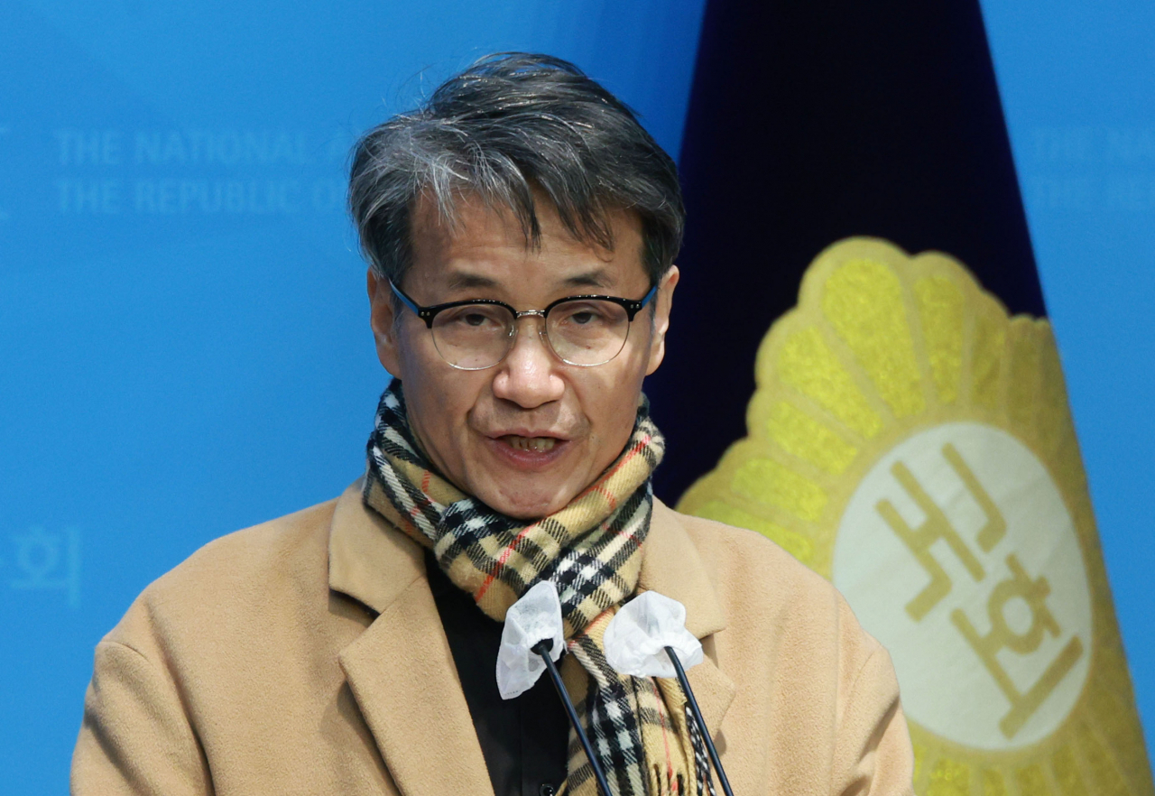 Korean-American pastor Choi Jae-young speaks during a press conference held at the National Assembly in Seoul on Jan. 22. (Yonhap)