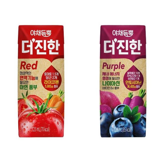 야채듬뿍 더 진한 레드-퍼플. [롯데칠성음료 제공]