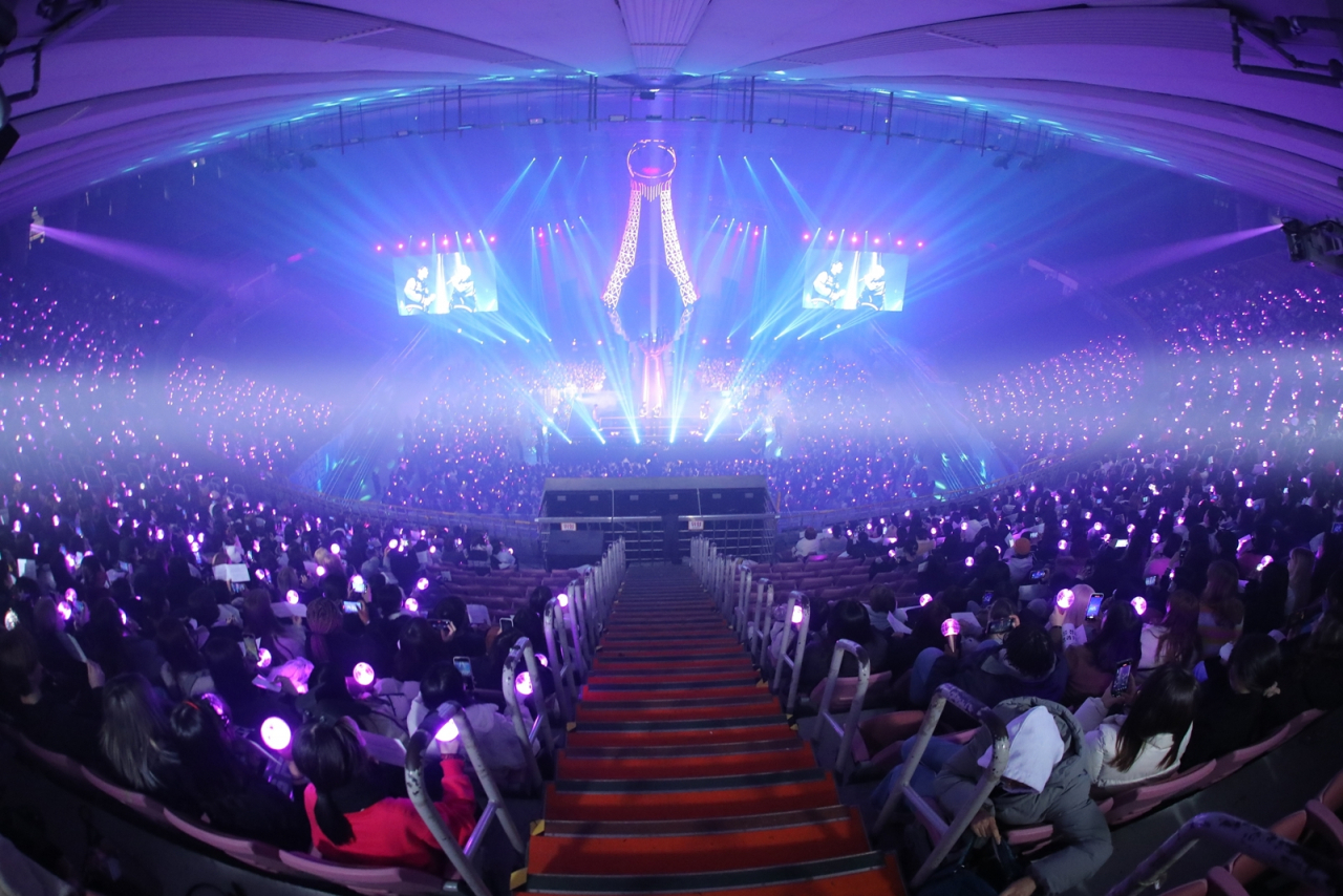 Ateez holds its second world tour concert, "Towards The Light: Will To Power,” in Seoul, Sunday. (KQ Entertainment)