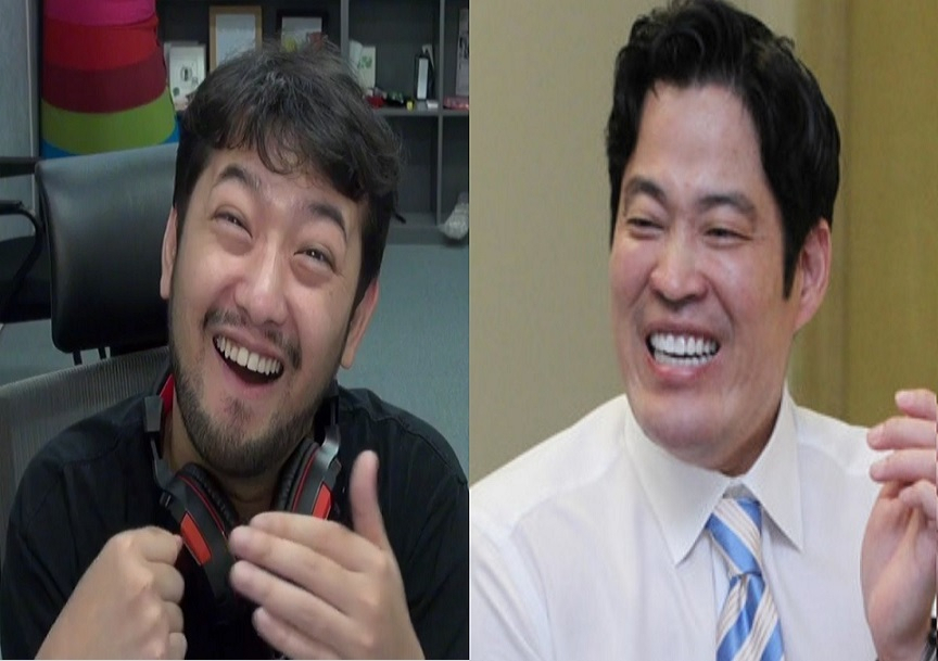 침착맨(왼쪽)과 정용진 신세계그룹 부회장.