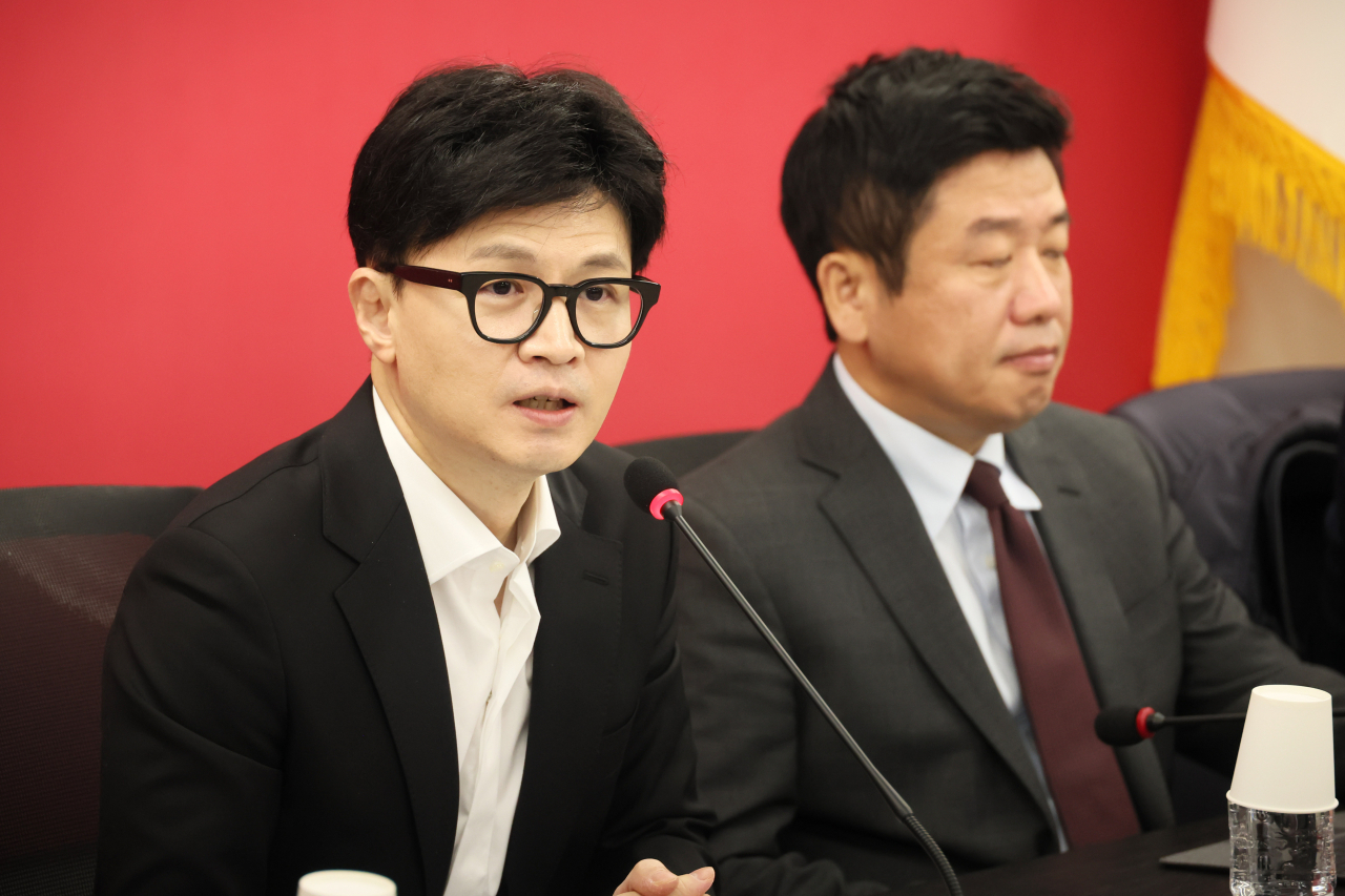 한동훈 국민의힘 비상대책위원장이 1일 서울 여의도 당사에서 열린 비상대책위원회의에서 발언하고 있다. [연합]