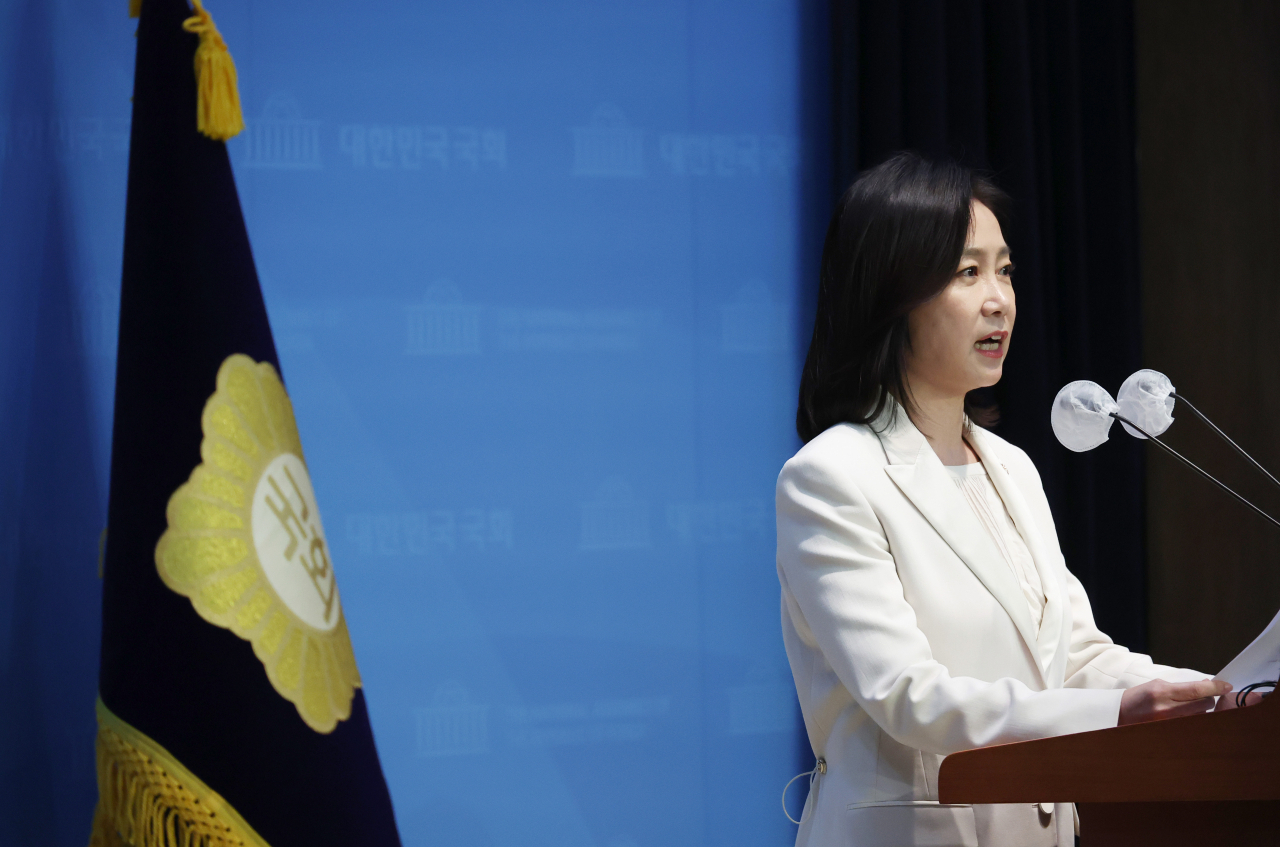 허은아 개혁신당 최고위원이 지난달 3일 국회에서 국민의힘 탈당 기자회견을 하고 있다. [연합]