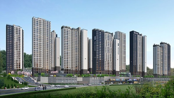 더샵 광양레이크센텀 아파트 조감도.