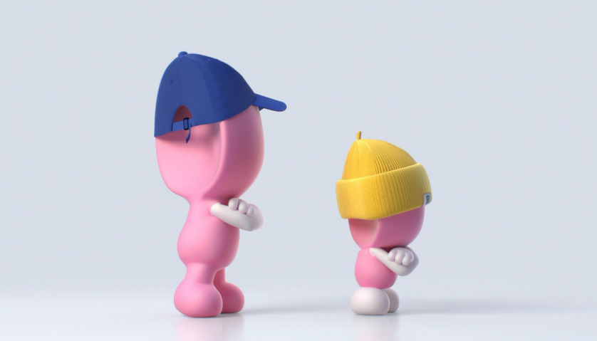 허허 뒤통수가 없는 캐릭터라니!? 배리(왼쪽부터)와 로빈의 뒤통수가 움푹 패여 있다. [배스킨라빈스 제공]