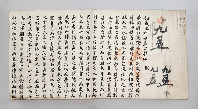1893년 남원에 사는 진건수(陳健秀)의 완영 초시 답안지.