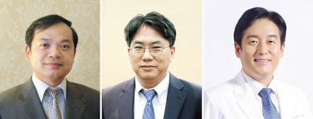 KAIST ‘생성AI와 헬스케어의 미래’워크숍 기조강연자인 콴젱 리(왼쪽부터) 하버드의대 교수, 김선 서울대 컴퓨터공학부 교수, 나군호 네이버 헬스케어연구소장 [KAIST 제공]
