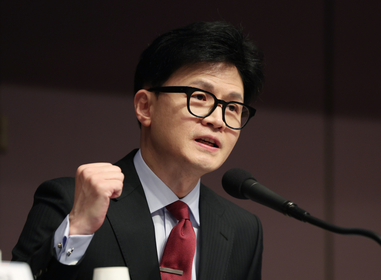 한동훈 국민의힘 비상대책위원장이 7일 오전 서울 중구 한국프레스센터에서 열린 관훈클럽 초청 토론회에서 발언하고 있다. 국회사진기자단