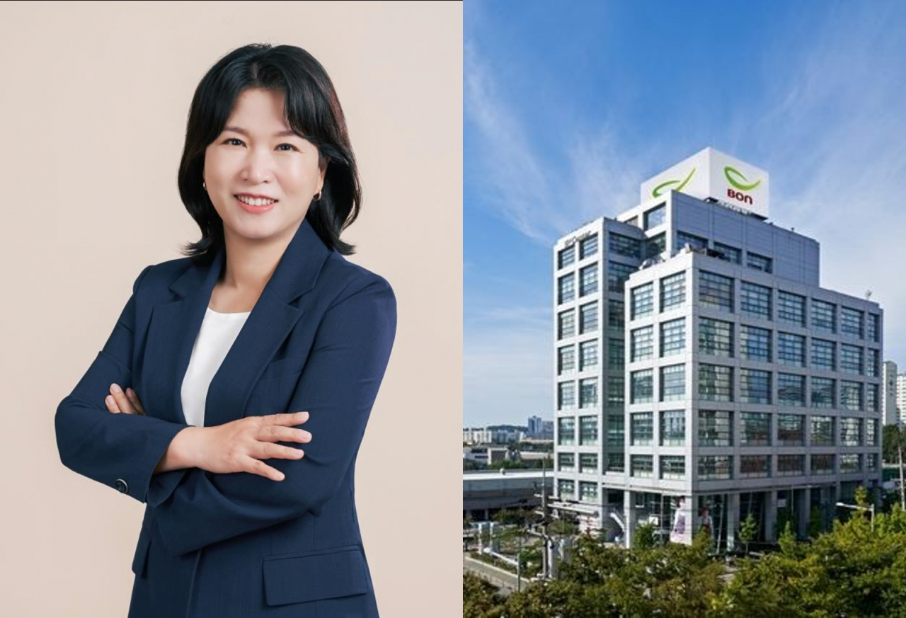 임미화(왼쪽) 본푸드서비스 대표와 서울 영등포구 본그룹 본사. [본그룹 제공]