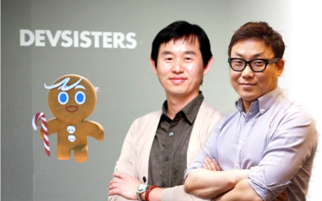 모바일 게임 ‘쿠키런’으로 유명한 데브시스터즈의 이지훈(오른쪽), 김종흔 공동대표. [데브시스터즈 제공]
