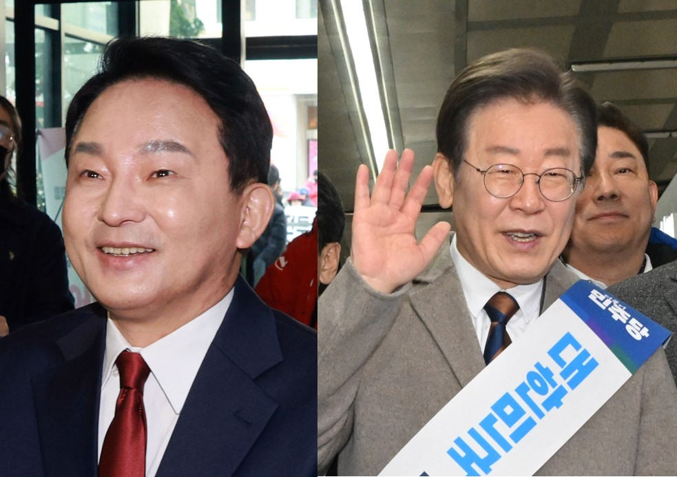 원희룡 전 국토교통부 장관(왼쪽)과 이재명 더불어민주당 대표. [연합]