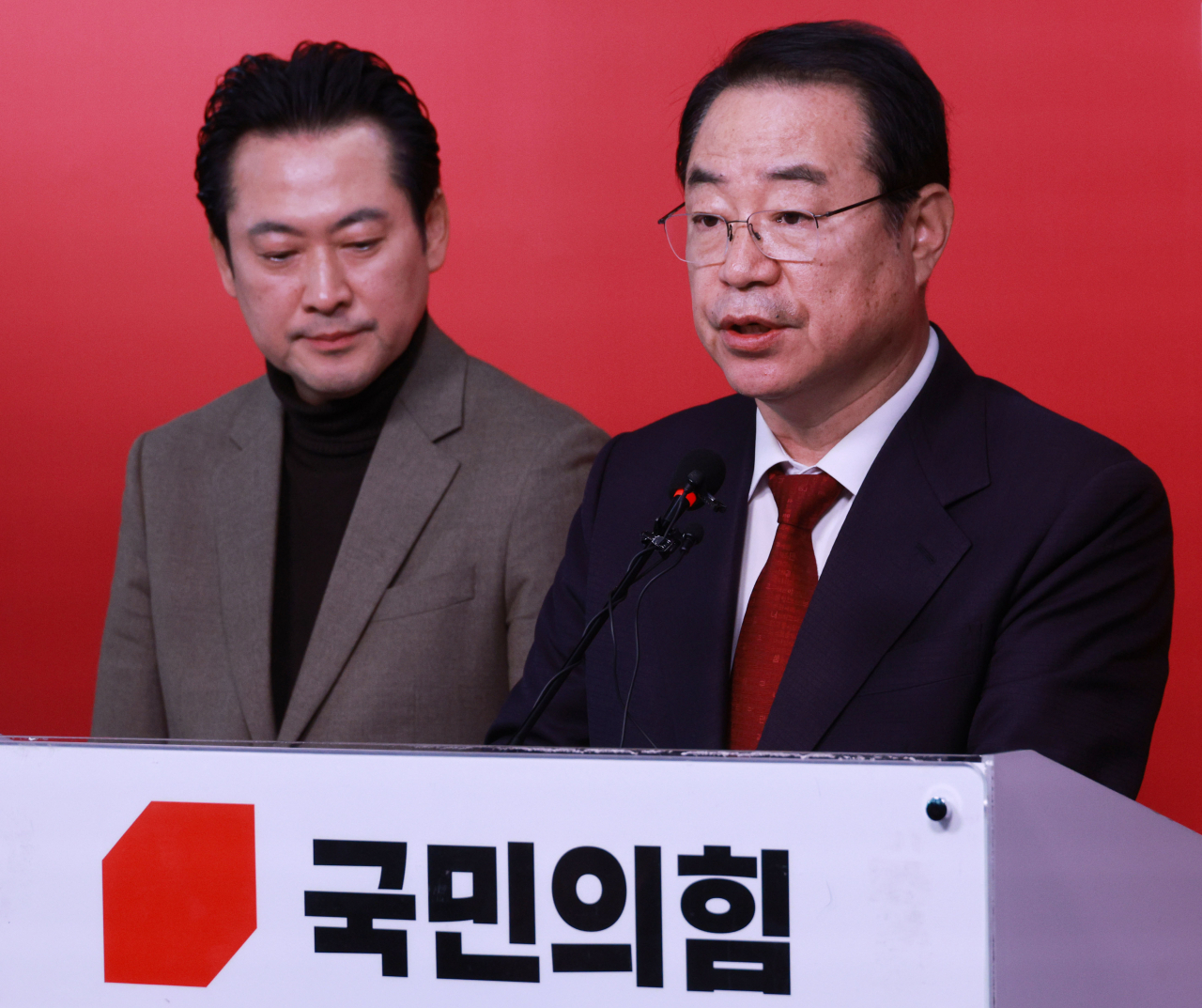 정영환 국민의힘 공천관리위원장이 16일 오전 서울 여의도 국민의힘 당사에서 제8차 회의 결과를 발표하고 있다. [연합]