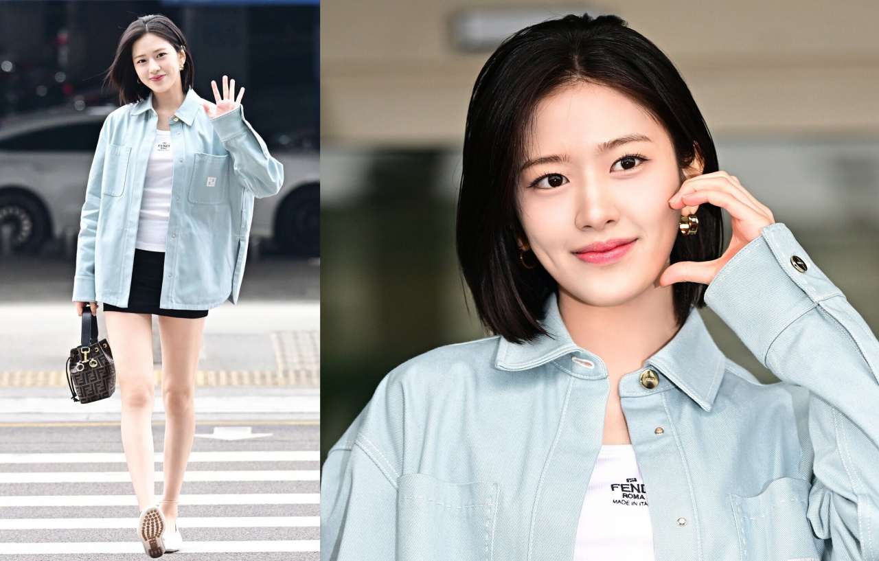 밀라노 향하는 안유진의 20일 공항패션