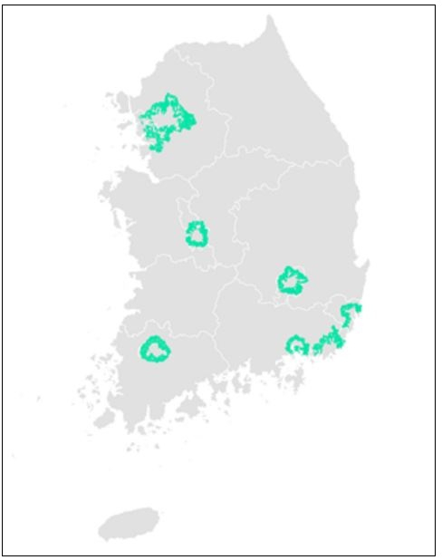 개발제한구역 도면. [국토교통부]