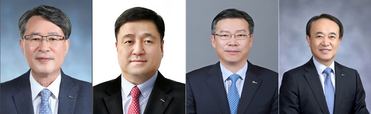 이시우(왼쪽부터) 포스코 대표이사 내정자, 이계인 포스코인터내셔널 대표이사 내정자, 전중선 포스코이앤씨 대표이사 내정자, 유병옥 포스코퓨처엠 대표이사 내정자. [포스코홀딩스 제공]
