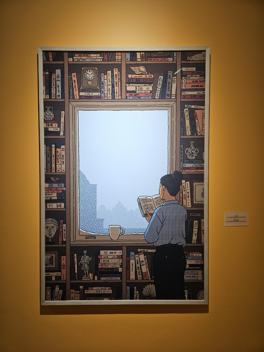 "Rumination" by Ilya Milstein is on display at the exhibition “Ilya Milstein: Cabinet of Memory” in Seoul. (Park Yuna/The Korea Herald)