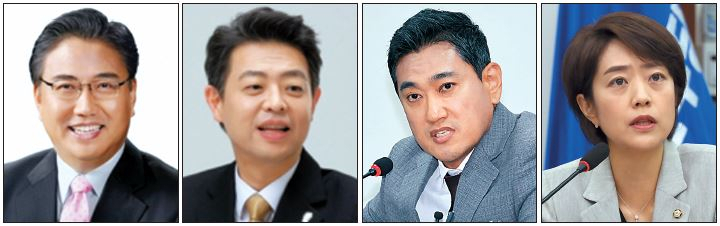 국민의힘 4선 중진 박진(왼쪽부터) 전 외교부 장관과 김영호 더불어민주당 의원, 오신환 전 국민의힘 의원, 고민정 민주당 의원