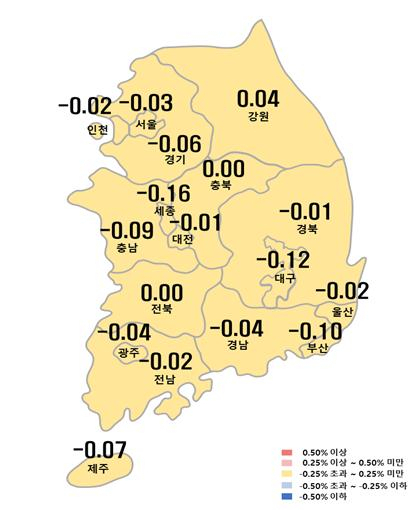 전국 아파트값 13주 연속 하락…“관망세 지속”[부동산360]