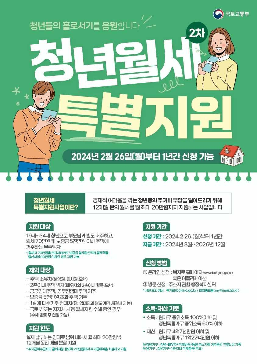 담양군, 청년월세 한시 특별지원사업 2차 신청 모집