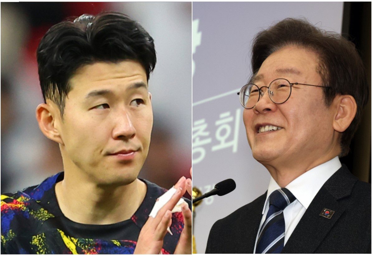 축구선수 손흥민(왼쪽), 이재명 더불어민주당 대표(오른쪽). [연합]