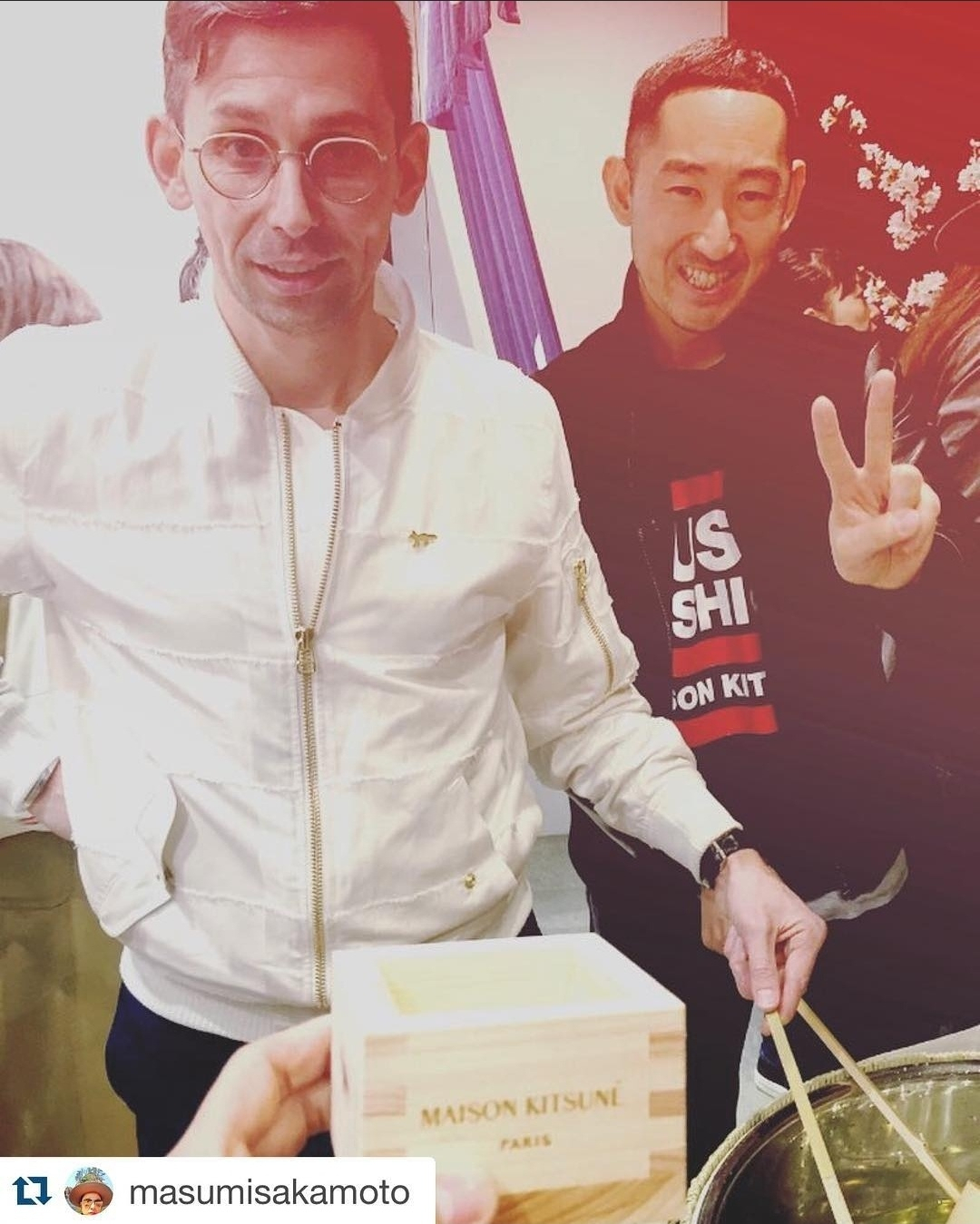 메종 키츠네의 창립자 질다스 로웩(왼쪽부터)과 마사야 쿠로키. [마사야 쿠로키 인스타그램]