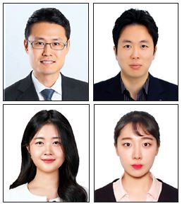 정재웅(왼쪽부터 시계방향) 교수, 스티브 박 교수, 이시목·권도아 박사과정생