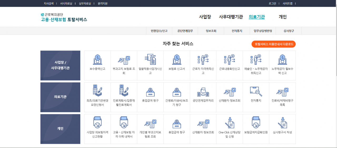 근로복지공단 토탈서비스 [근로복지공단 제공]