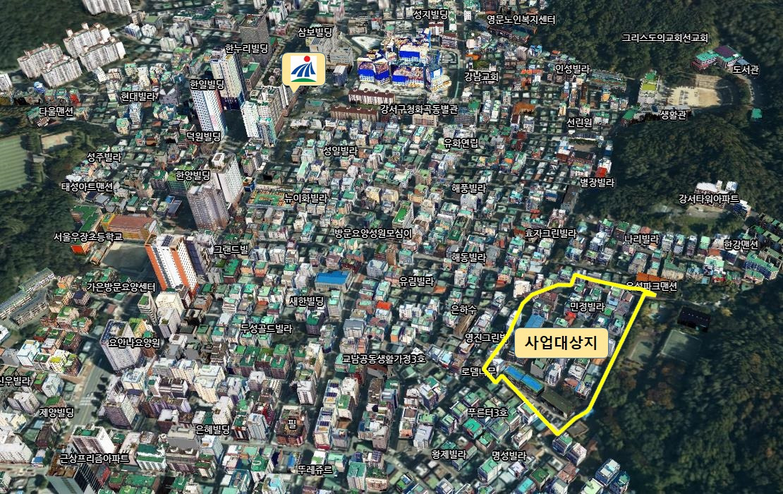 서울 강서구는 40여년간 경계가 불분명했던 토지에 대해 조사를 완료하고 새로운 경계를 확정했다고 13일 밝혔다. 사진은 화곡2지구 위치도.[강서구 제공]