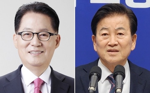 박지원 전 국가정보원장, 정동영 더불어민주당 상임고문. [연합]