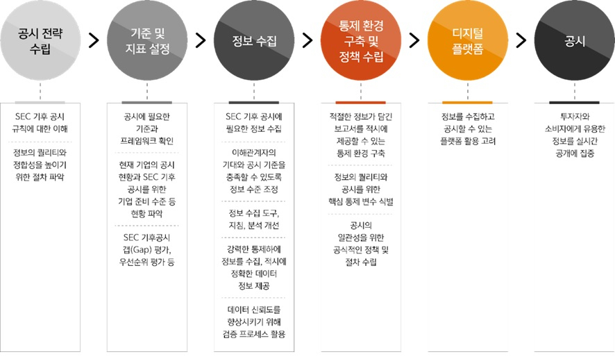 기후 공시 대응 전략 6단계[삼일PwC 제공]