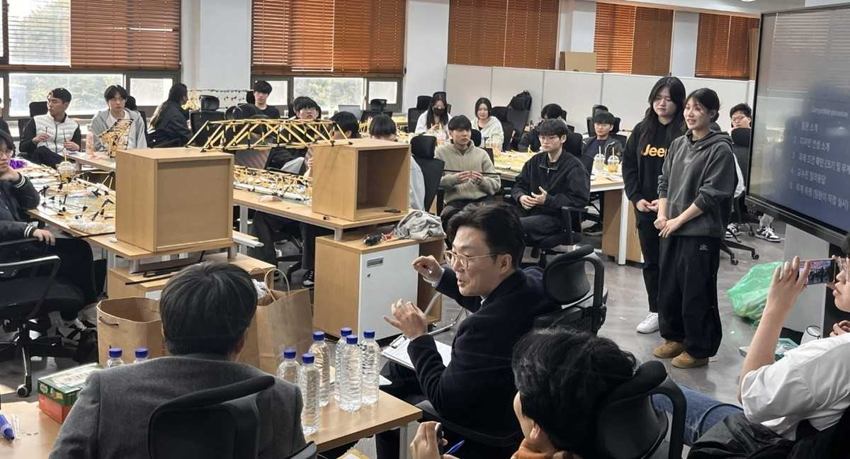 호남대 건축학부, ‘스파게티 다리’ 팀 프로젝트 발표 수업