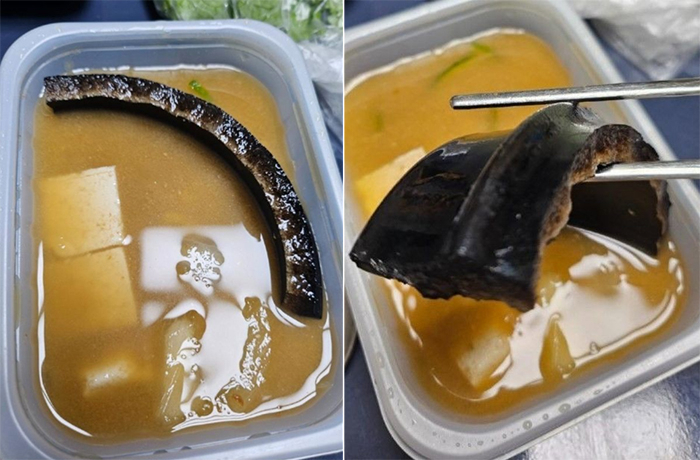 배달 된장찌개에서 깨진 뚝배기 조각이 나왔다는 주장이 제기됐다. [온라인 커뮤니티 캡처]