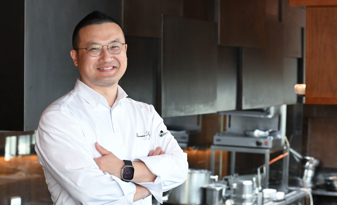 Executive chef Damien Selme poses for photos at Park Hyatt Seoul‘s Cornerstone in Gangnam-gu, southern Seoul, on March 14. (Lee Sang-sub/The Korea Herald)