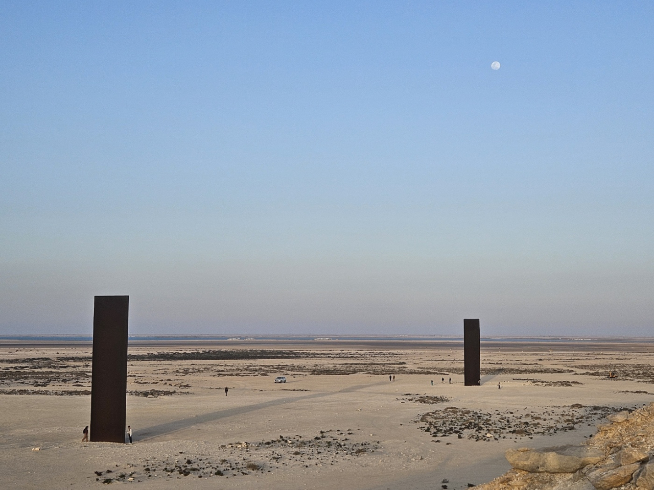 “East-West/West-East” by Richard Serra, in Qatar, Feb. 22 (Park Yuna/The Korea Herald)