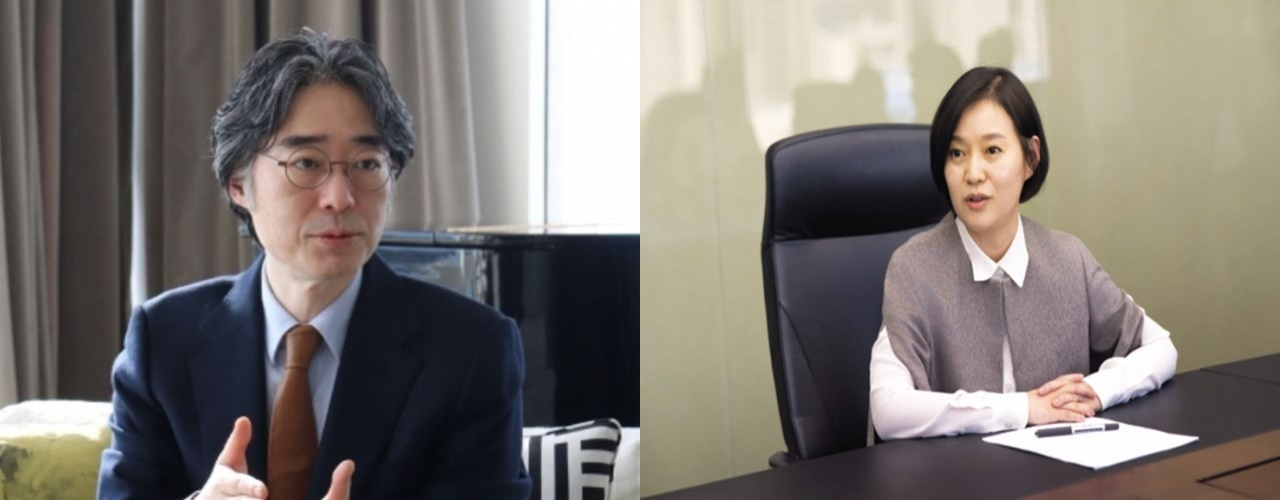임종윤(왼쪽부터) 한미약품 사장, 임주현 한미사이언스 전략기획실장. [코리그룹 및 한미그룹 제공]