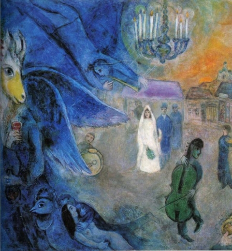 첫 부인 벨라가 죽자, 바바와 살던 샤갈이 그린 헌정 그림