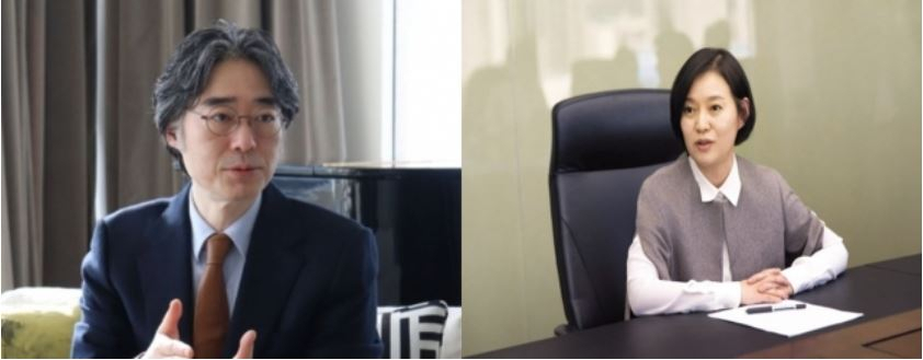 임종윤(왼쪽부터) 한미약품 사장, 임주현 한미그룹 사장. [코리그룹 및 한미그룹 제공]