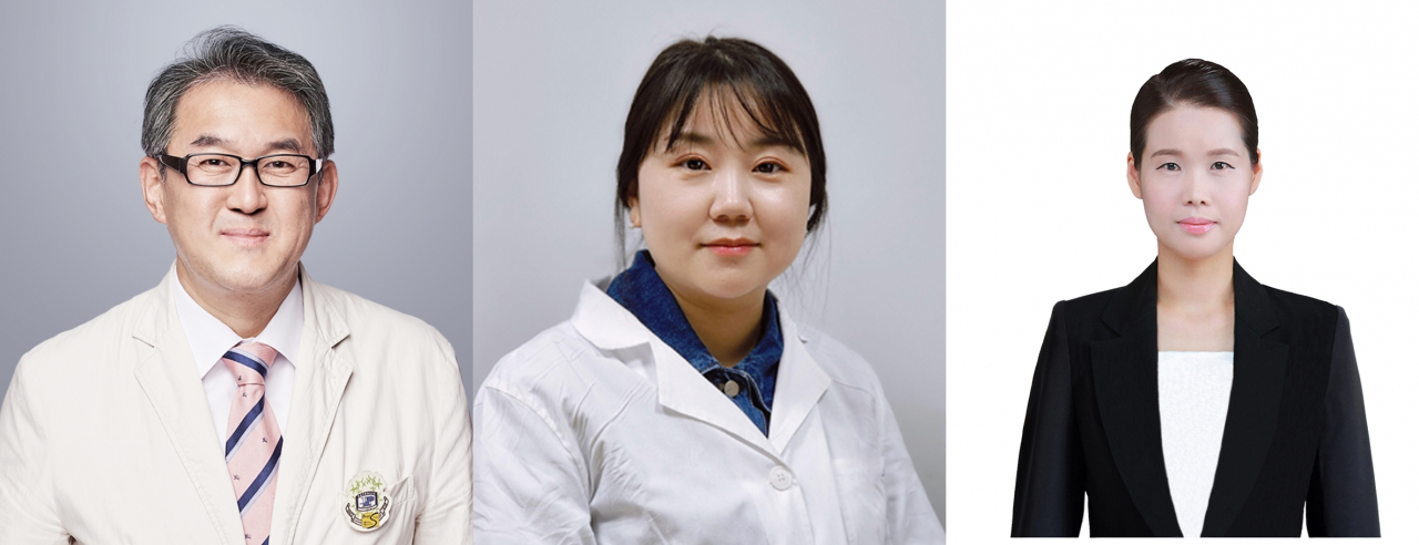 (왼쪽부터) 가톨릭대학교 의과대학 김완욱 교수, 이미령 (Meiling Li) 박사, 김유미 박사