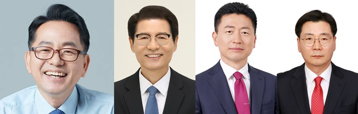 사진 왼쪽부터 김문수(민주당), 신성식(무소속), 이성수(진보당), 김형석(국민의힘) 후보.