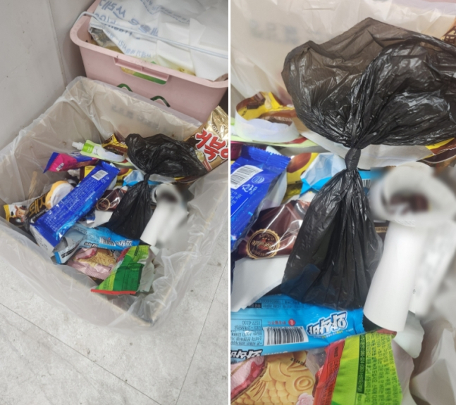 무인아이스크림 매장에 손님들이 개똥 봉투를 버리고 가 악취가 진동했다는 한 자영업자의 사연이 공개됐다. [아프니까 사장이다 캡처]