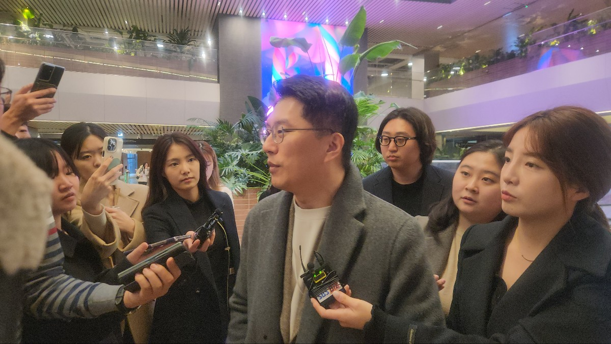지난해 12월 류긍선 카카오모빌리티 대표가 기자들과 만나 질문에 대답하고 있다. [이영기 기자/20ki@]