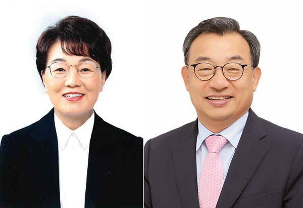 '순천을' 권향엽(민주당), 이정현(국민의힘) 후보.