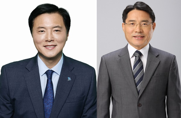 '여수을' 조계원(민주당), 권오봉(무소속) 후보.