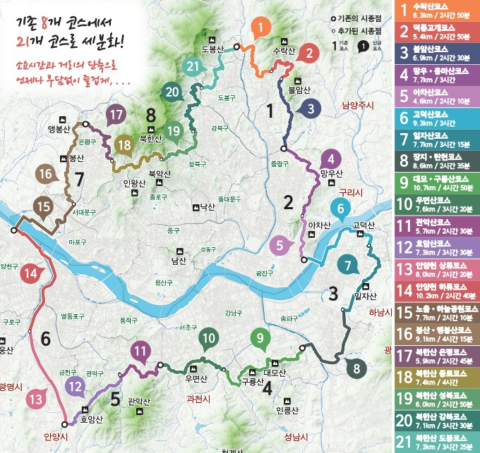 서울시는 코스를 세분화하고 안전시설을 보강한 ‘서울둘레길 2.0’을 이달 말부터 일반에 개방하며 본격적 운영을 시작한다고 2일 밝혔다.[서울시 제공]